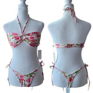 White Sands Bandeau And Thong Dolce Bikini Set Top M Bottom S